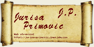 Juriša Primović vizit kartica